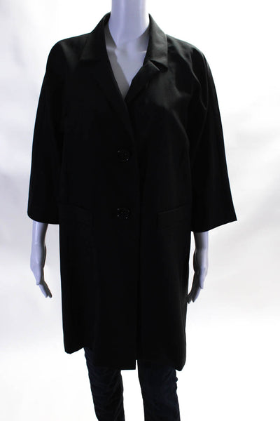 Mandana Womens Button Down Coat Black Size Medium