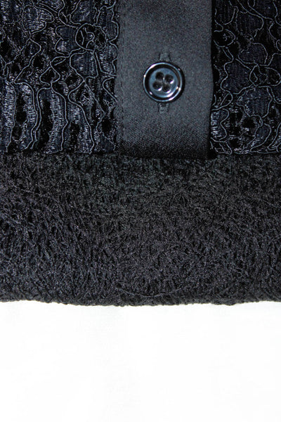Zara Women's Short Sleeve Crew Neck Sheer Lace Blouse Black Size M Lot 3