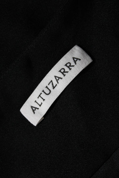 Altuzarra Womens Lace Pockets Long Sleeve Blouse Black Size EUR 44