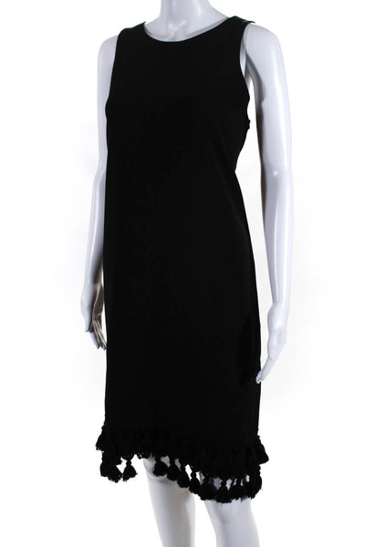 Donna Ricco Womens Tassle Trim Sleeveless Dress Black Size 14