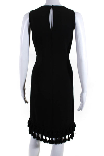 Donna Ricco Womens Tassle Trim Sleeveless Dress Black Size 14