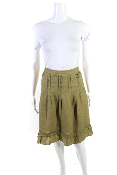 Cynthia Cynthia Steffe Women's  Pleated Flare Midi Skirt Green Size 8