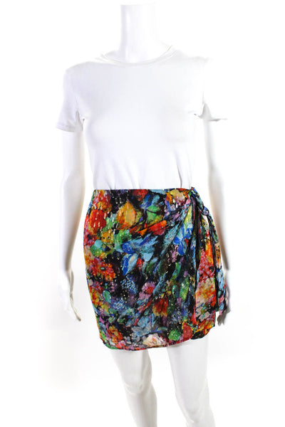 The Kooples Women's Silk Blend Floral Print Mini Skirt Multicolor Size 2