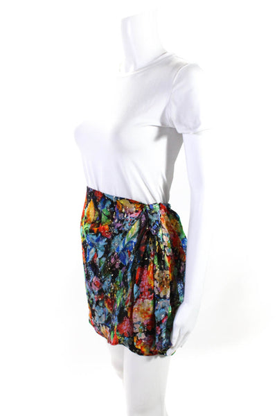 The Kooples Women's Silk Blend Floral Print Mini Skirt Multicolor Size 2