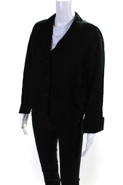 Lilith Women's Collar Long Sleeve Button-Up Jacket Black Size XS