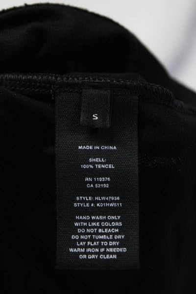 Helmut Lang Womens Long Sleeve Keyhole Back Shirt Top Black Size S