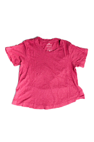 Velvet Women's Short Sleeve Cotton Crew Neck T-Shirt Pink Size S Lot 2