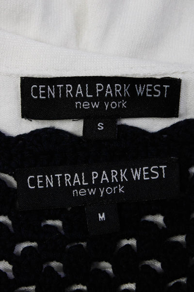 Central Park West Womens Textured Knit Tank Vest Blue White Size M S, Lot 2