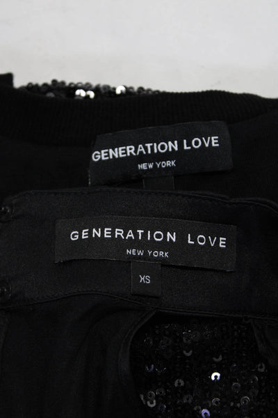 Generation Love Womens Blouses Tops Black Size XS Lot 2