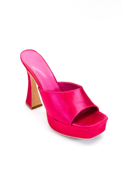 Meshki Women's Mikaela Satin Platform Heels Pink Size 10.5