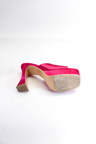 Meshki Women's Mikaela Satin Platform Heels Pink Size 10.5
