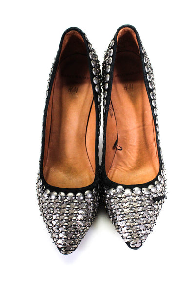 Isabel Marant For H+M Womens Sequined Pointed Toe Pumps Black Size 38 8