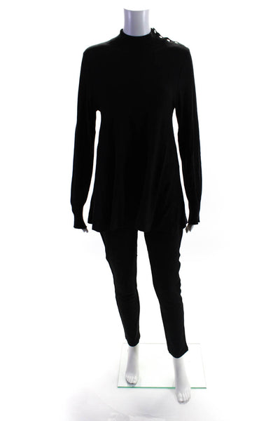 525 America Women's Crewneck Blouse Black DKNY Skinny Black Pant Size S