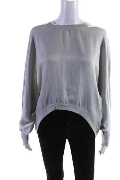 Drew Womens Crew Neck Pullover Sweater Platinum Gray Size Small