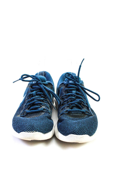 Nike Womens Lunarlon Nylon Mesh Low Top Running Sneakers Navy Blue Size 9.5