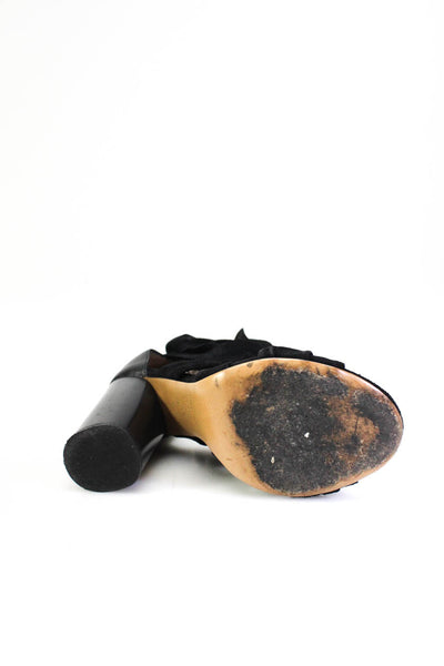 Isabel Marant Womens Block Heel Cross Ankle Strap Sandals Black Suede Size 38
