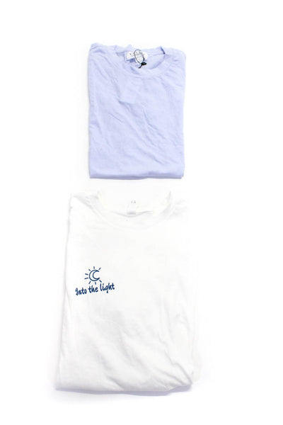 Velvet by Graham & Spencer Women's Short Sleeve Tees Blue White Size S M Lot 2