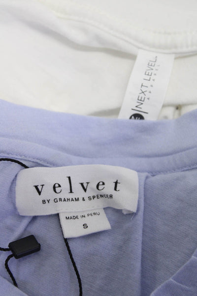 Velvet by Graham & Spencer Women's Short Sleeve Tees Blue White Size S M Lot 2
