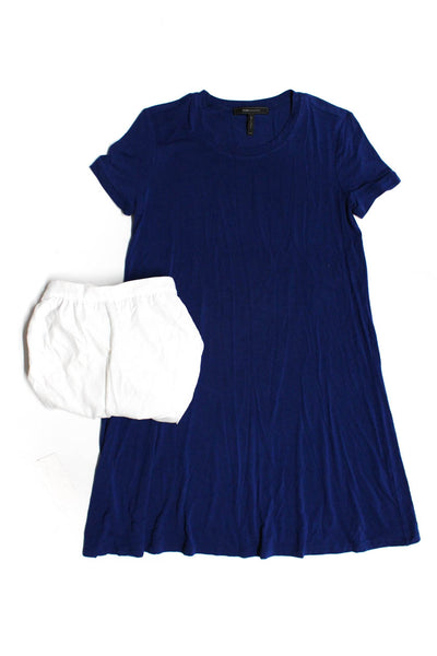 BCBGMAXAZRIA Womens Cotton Blouse Top T-Shirt Dress White Blue Size S 2XS Lot 2