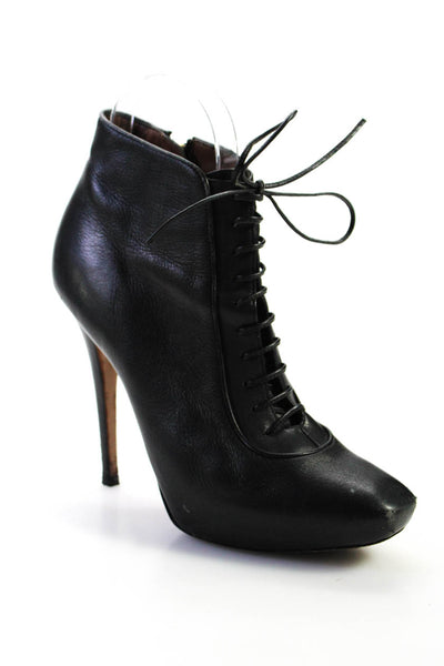 Barbara Bui Womens Leather Lace Up Stilettos Ankle Boots Black Size 8.5US 38.5EU