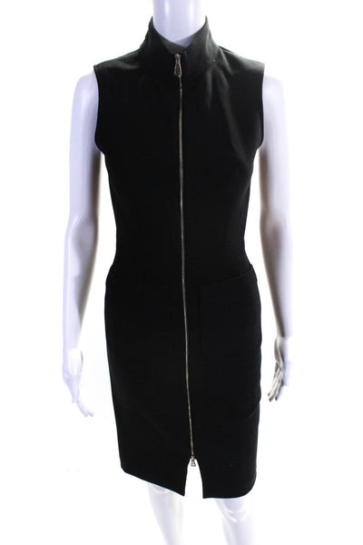 L'Agence Womens Mock Neck Full Zipper Sleeveless Dress Black Size 0