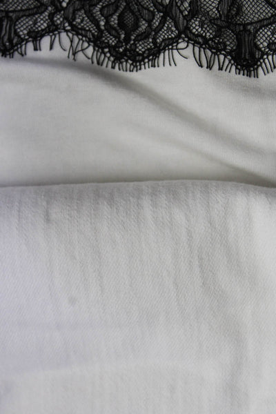 BCBGMAXAZRIA Womens Lace Layered Top Denim Jeans White Black Size XS 24 Lot 2