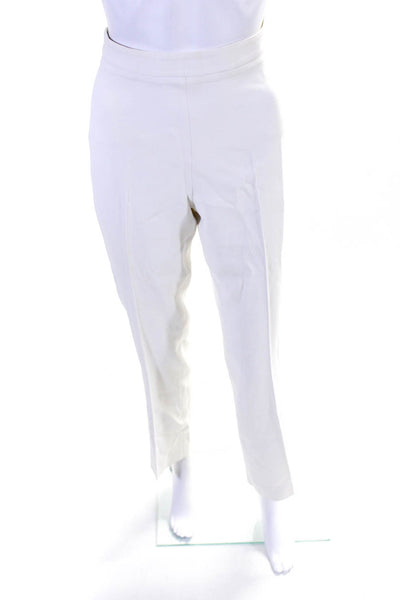 Mugler Womens Side Zip Workwear Trousers White Size 40