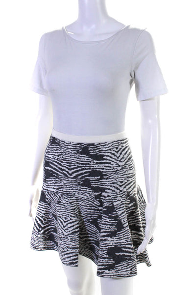 Townsen Womens Knit Elastic Waist Mini Drop Waist Skirt Gray White Size Small