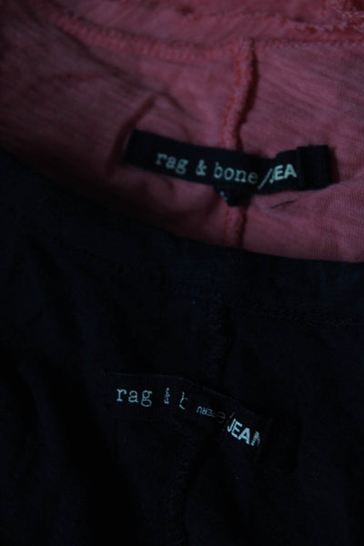 Rag & Bone Women's Cotton Short Sleeve Pocket Crew Neck T-Shirt Orange XS Lot 2