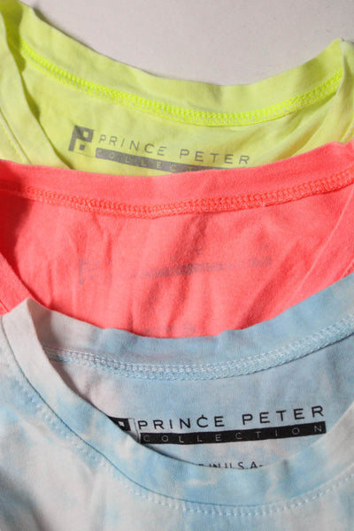Prince Peter Women's Cotton Short Sleeve Tie Dye Crew Neck T-Shirt Blue XS Lot 2