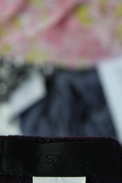 Jill Stuart Womens Cashmere Sleeveless Ribbed Textured Tank Top Purple Size P