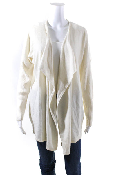 Neiman Marcus Women's Long Sleeve Sheer Knit Cardigan White Size  L