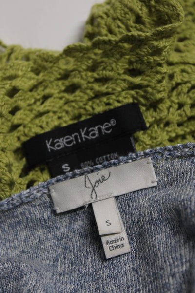 Joie Karen Kane Womens Blue Linen Knit Crew Neck Long Sleeve Top Size S lot 2