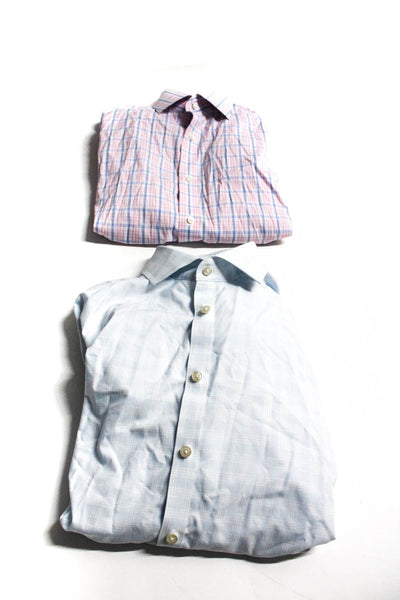 Charles Tyrwhitt Men's Plaid Long Sleeve Button Down Shirt Blue Size 34 Lot 2