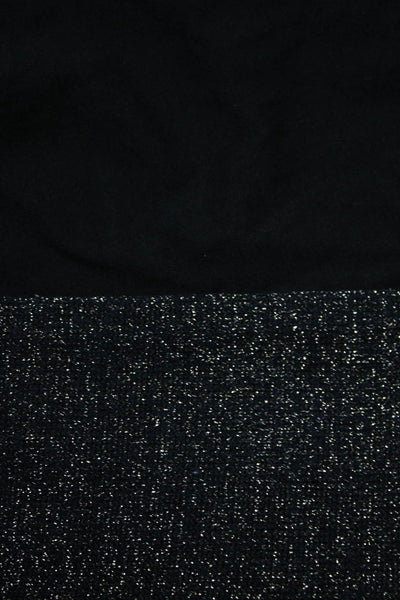 Joie Becca Womens Metallic Puff Sleeve Crochet Blouse Black Size M/XL Lot 2