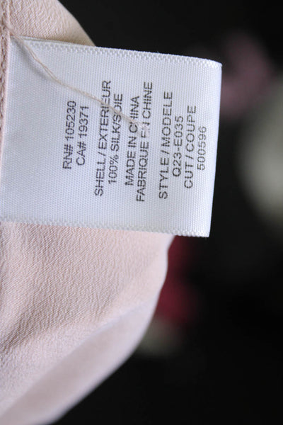 Equipment Femme Women's Silk Long Sleeve Collared Button Up Blouse Beige XS