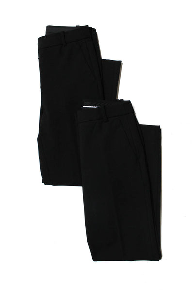 J Crew Womens High-Rise Straight Leg Pleated Front Trousers Black Size 4 2 Lot 2