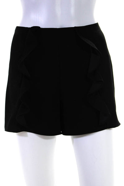 Intermix Womens Ruffled Dress Shorts Black Size Petite