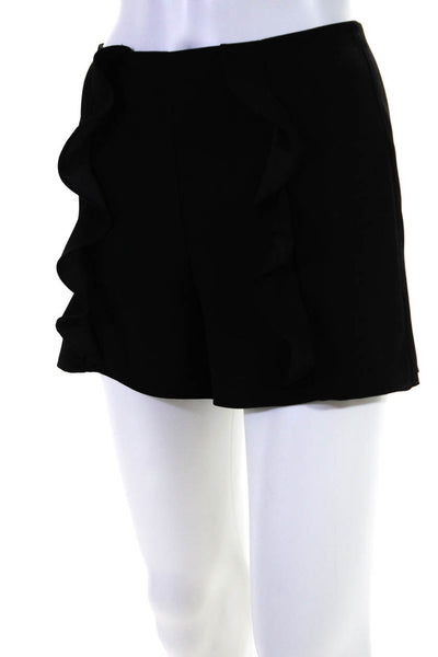 Intermix Womens Ruffled Dress Shorts Black Size Petite