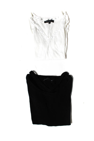 Generation Love Womens V Neck Studded Cutout Blouse Black White Size XS/S Lot 2