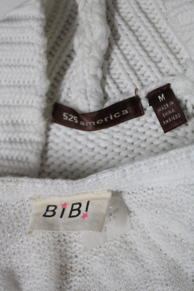 525 America Bibi Womens Turtleneck Sleeveless Star Sweater White Size S/M Lot 2