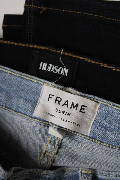 Frame Hudson Womens Solid Mid Rise Le High Skinny Crop Jeans Blue Size 27 Lot 2