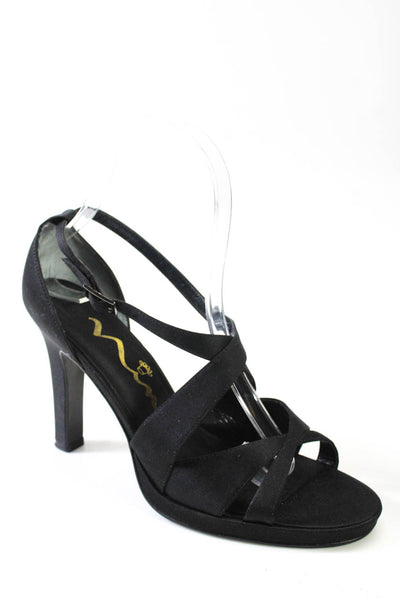 Nina Womens Strappy Sandal Heels Black Size 7 Medium