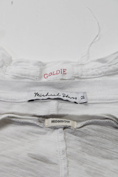 Goldie Monrow Michael Stars Women's Short Sleeve Tees White Gray Size S Lot 3
