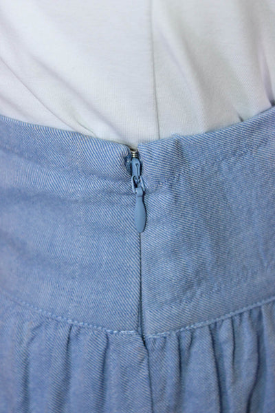 Intermix Womens Blue Cotton Chambray Tiered Maxi Skirt Size 2