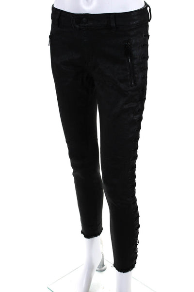 DL1961 Womens Florence Instasculpt Cropped Jeans Storm Black Cotton Size 28