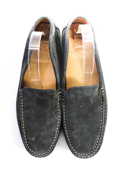 Austen Heller Mens Leather Slip On Top Stitched Loafers Gray Size 11