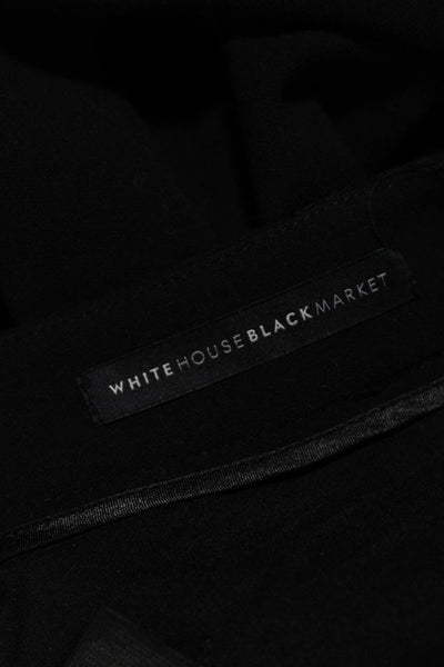 White House Black Market Women's Slim Fit Flat Front Pants Black Size 4P