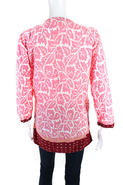 Roberta Roller Rabbit Women's Printed 3/4 Sleeve Tunic Blouse Pink Size S