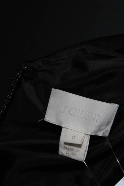 J Crew Womens Solid Sleeveless V-Neck Pleated Empire Waist Dress Black Size 0